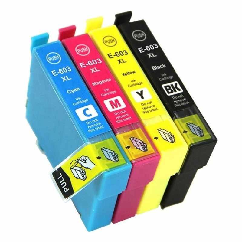 Cartus inkjet compatibil 603XL, BK/C/Y/M pentru Epson, capacitate mare Negru