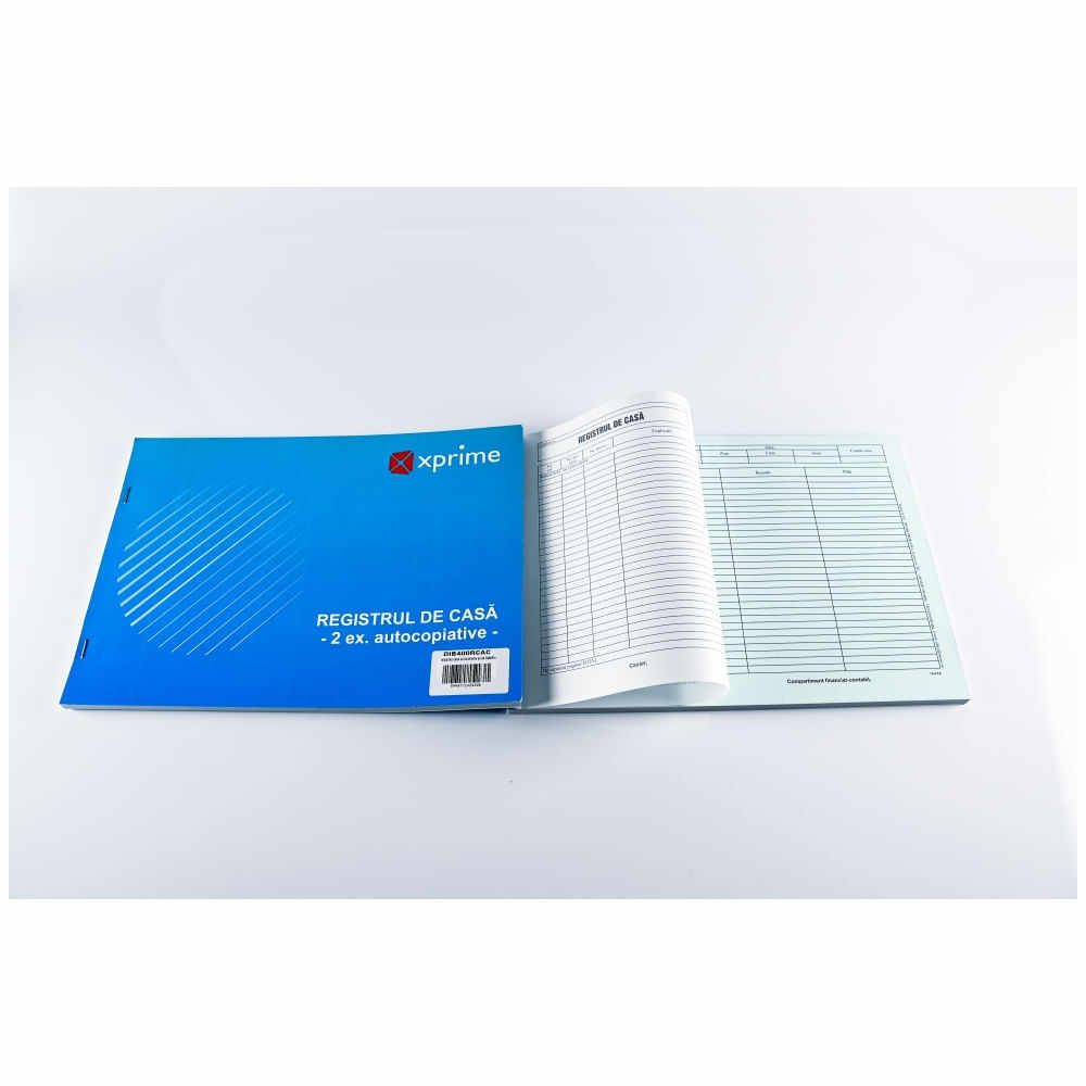 Registru casa, A4, 2 exemplare, hartie autocopiativa, 50 seturi/carnet, coperta carton 300g/mp