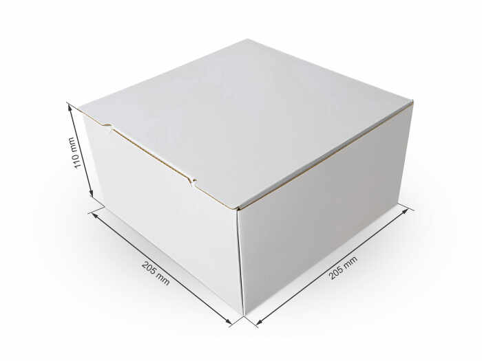 Cutie carton microondul alb, 205x205x110mm